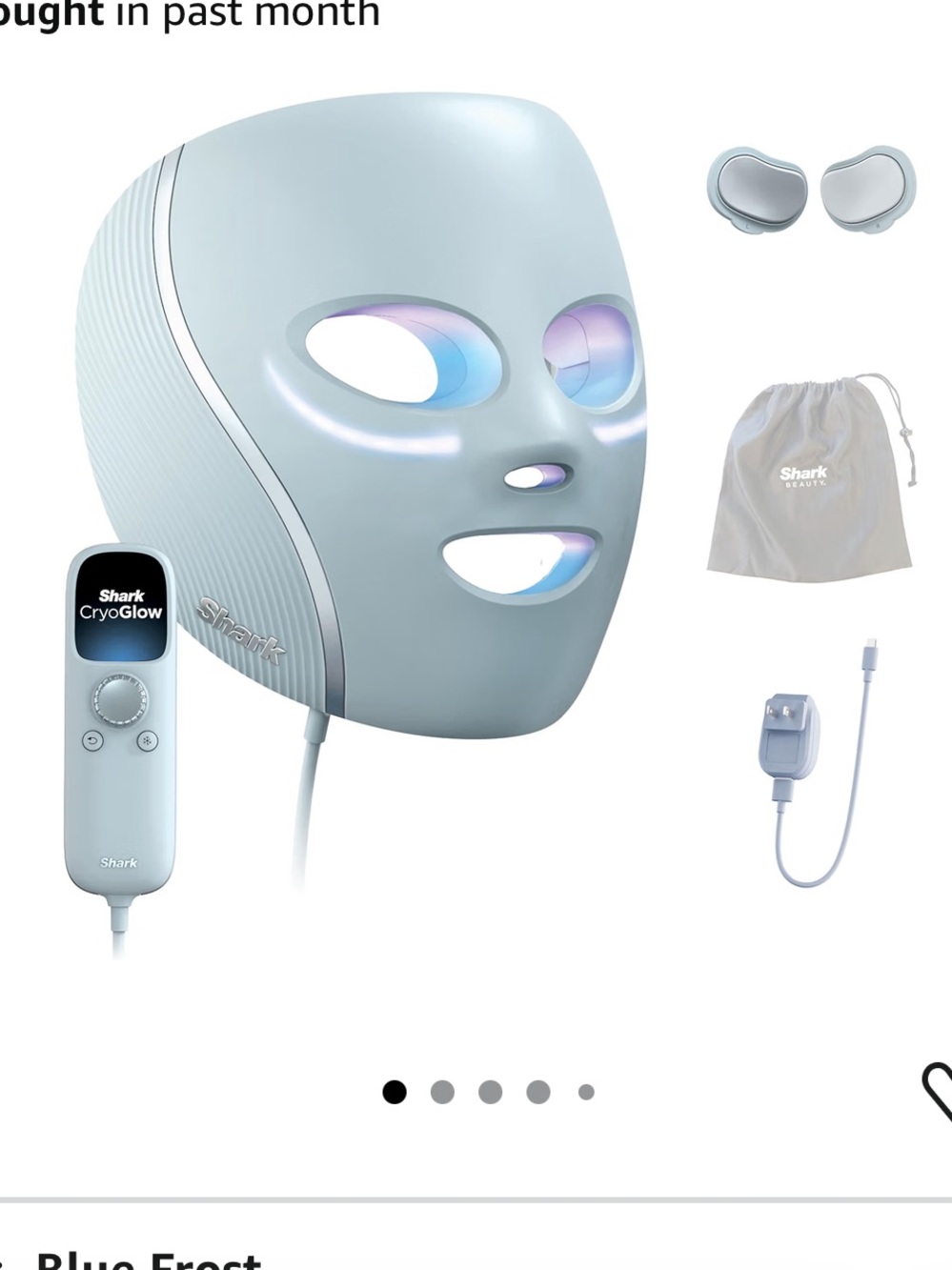 Shark CryoGlow Blue Frost LED Facial Mask with Controller